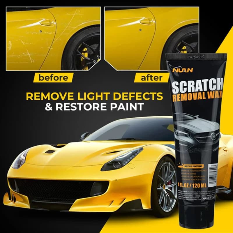 Cera per rimuovere graffi auto, composto lucidante universale premium per graffi profondi, 120 ml (4 fl oz) con spugna e panno