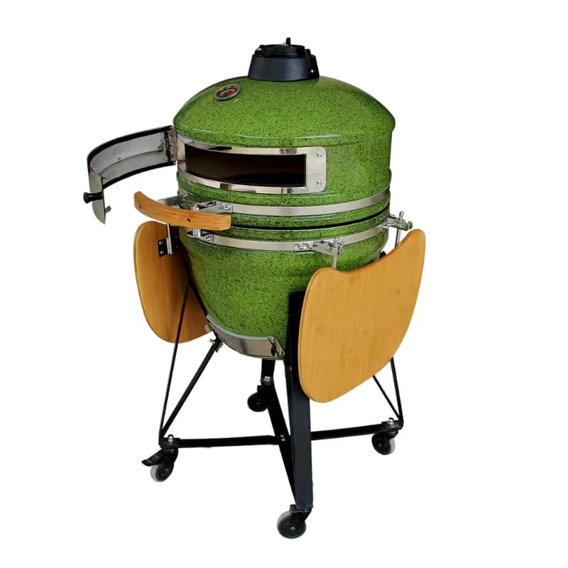 Forno per pizza a carbone Forno per pizza portatile per barbecue all'aperto con piedini pieghevoli Pietra rotante per feste in famiglia