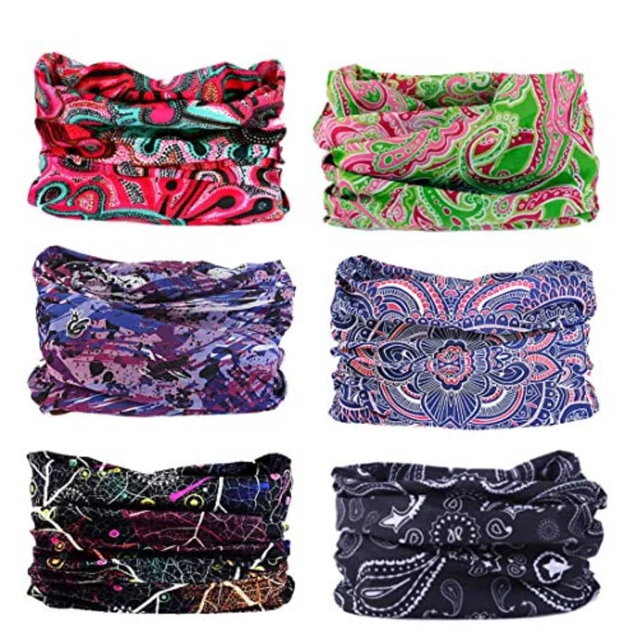6PCS Outdoor Headband Elastic Seamless Bandana Neck Gaiter Scarf Sport Headwear for Yoga Hiking