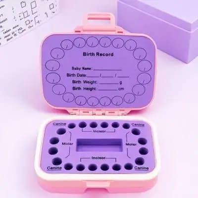Scatola Portadentini per Bambini con Spazio per Scrivere, Contenitore Sicuro per Conservare i Ricordi dell'Infanzia