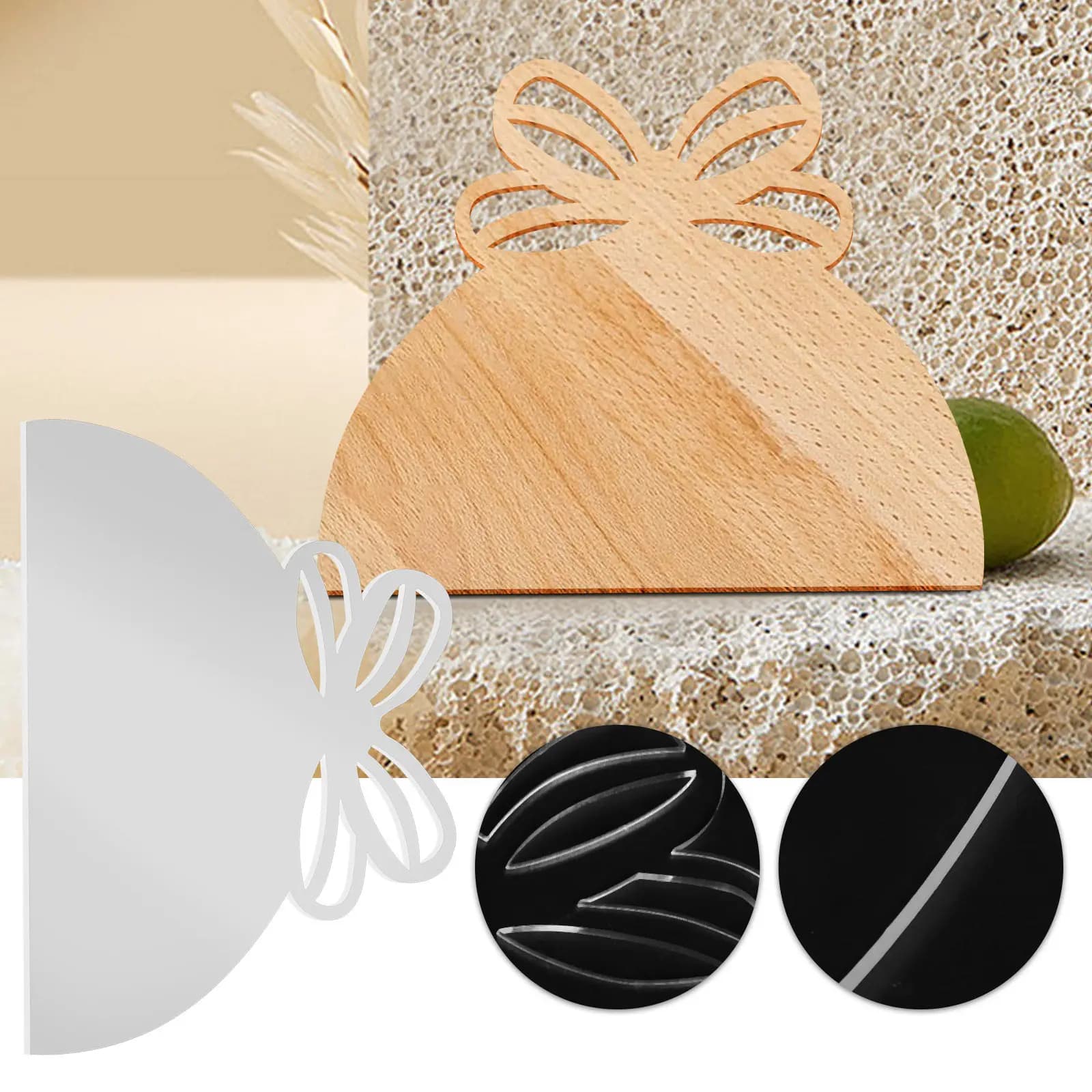 Guida di Taglio Precisa in Acrilico per Tagliere con Manico, Stencil Riutilizzabile Trasparente per Fai-da-te, Ideale per Cucina e Lavorazione del Legno