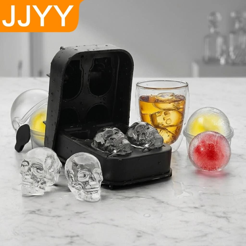 Stampo per Cubetti di Ghiaccio in Silicone, Forma Rotonda Sferica, Accessorio da Cucina per Whisky, Vodka, Cocktail, Bevande da Festa e Bar