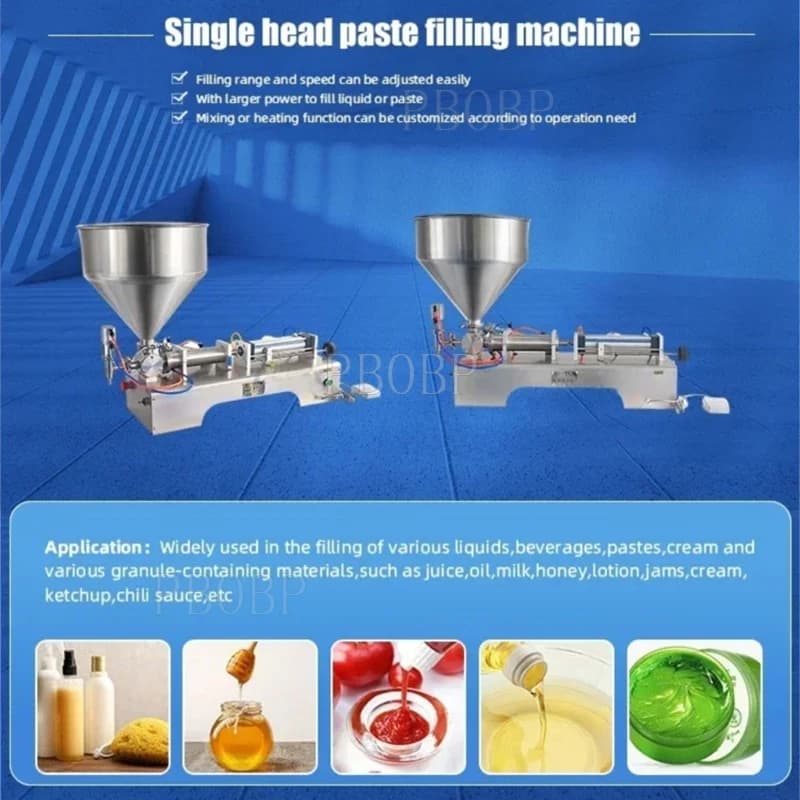 Liquid Paste Filling Machine Bottle Filler Cosmetic Cream Honey Pasta Sauce Peanut Butter Food Filling Machine