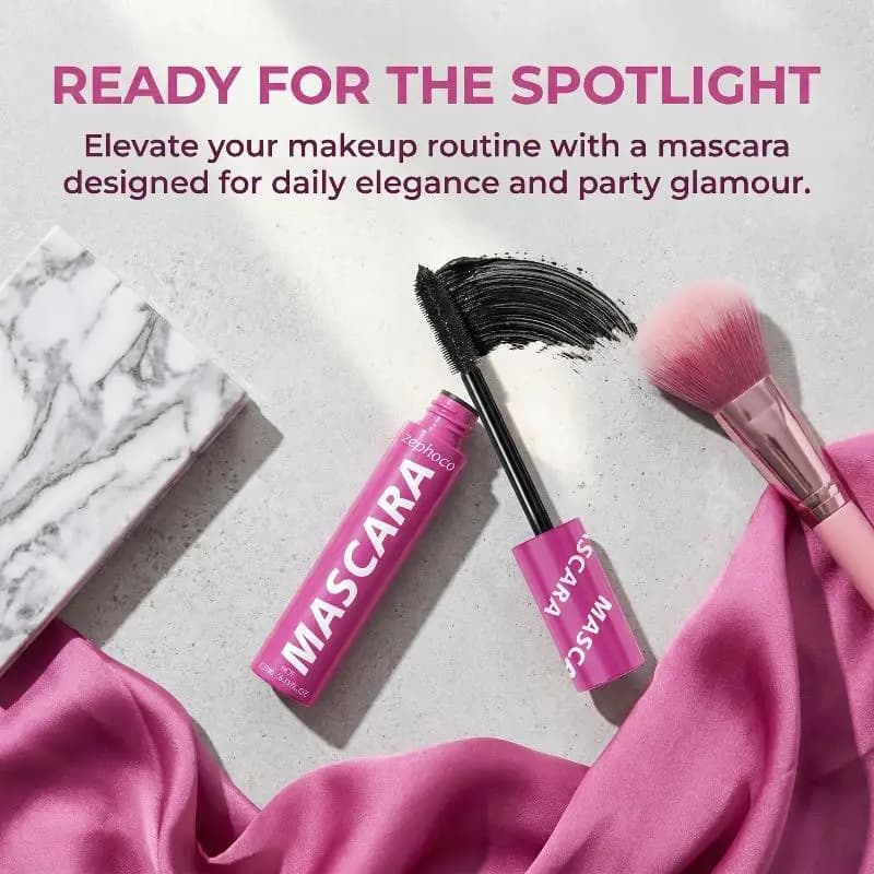 Mascara Nero Lunga Durata, Volumizzante e Allungante, Impermeabile, Anti-sbavature, Asciugatura Rapida, Anti-grumi, Per un Effetto Voluminoso e Definito