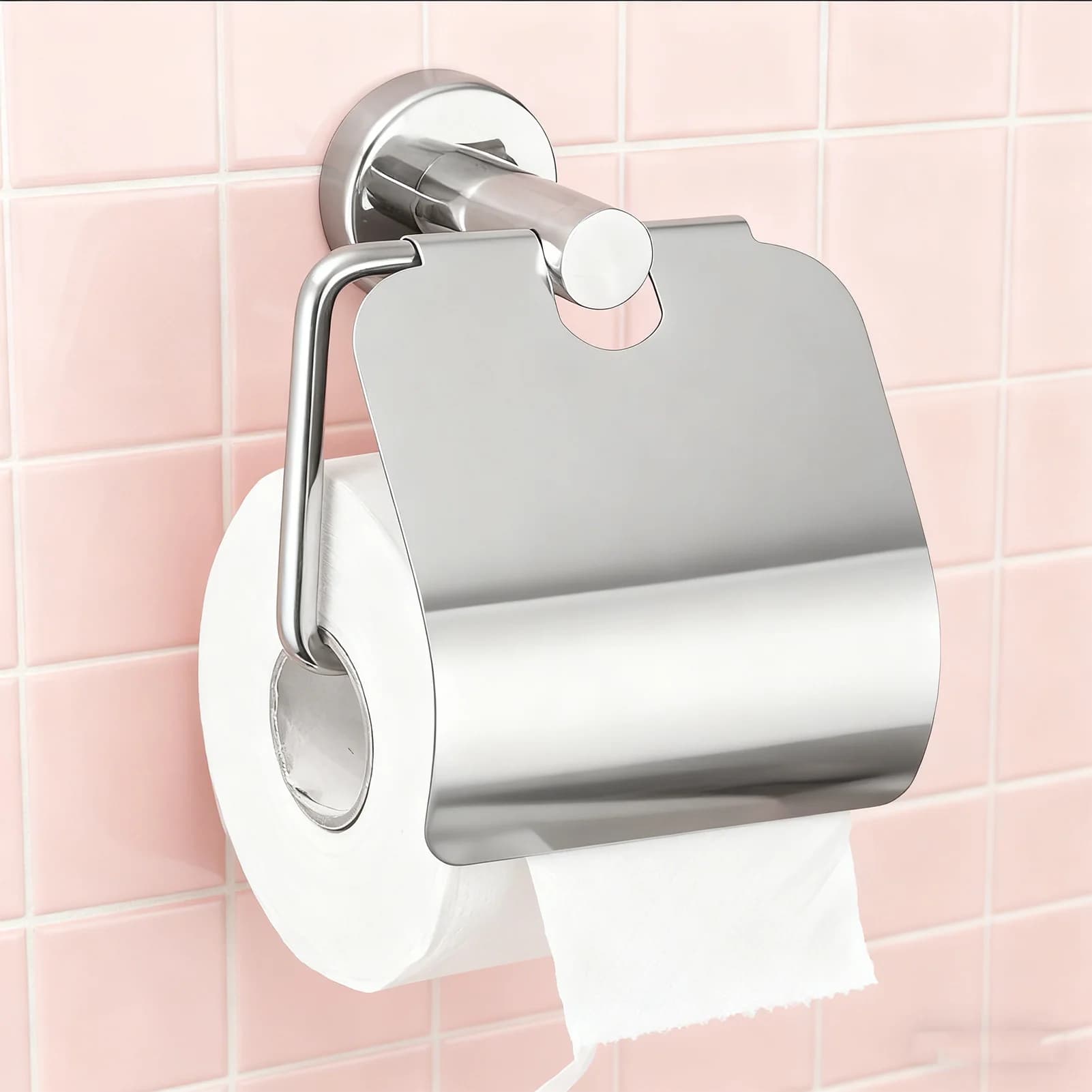 Toilet Paper Holder Toilet Paper Roll Holder 304 Stainless Steel Wall Mounted Tissue Roll Holder with Dust Lid for Bathroom