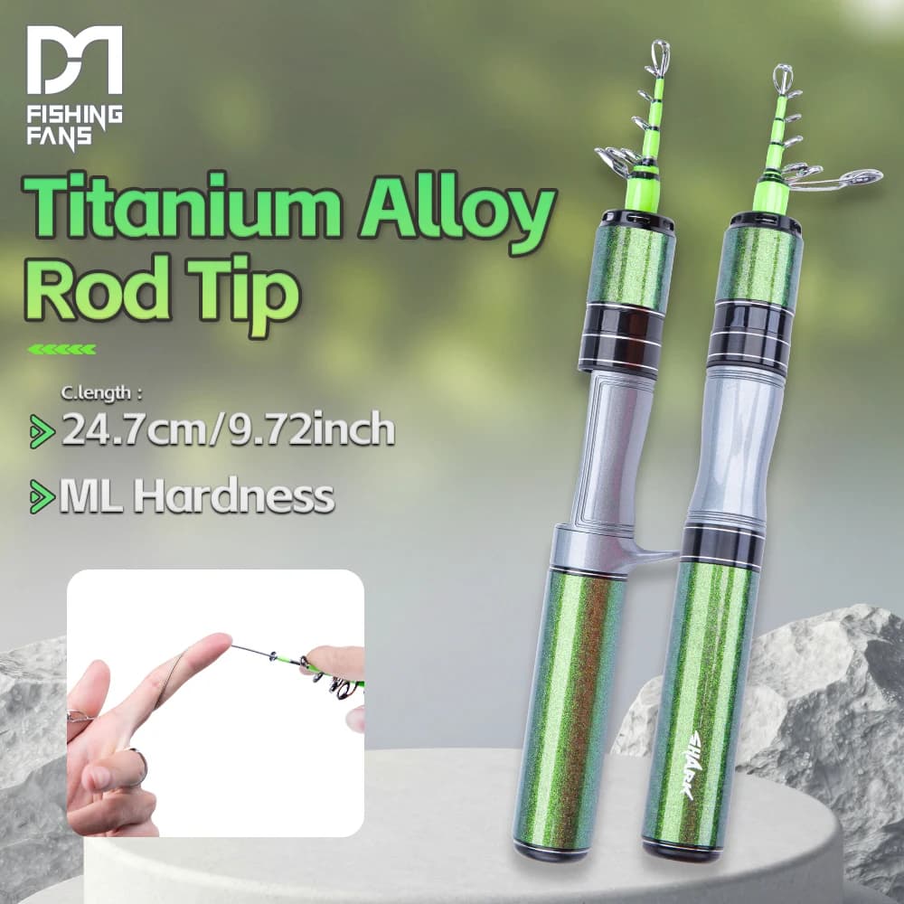 Canna da Pesca Telescopica FISHINGFANS KUAISHA 1.68m 1.8m Super Corta da Viaggio con Manico in Carbonio e Punta in TITANIO, Potenza MEDIUM LIGHT ML