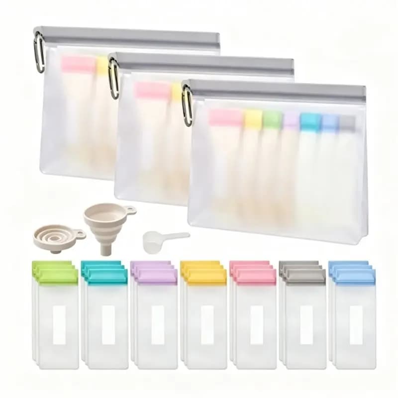 B23B Protein Powder Travel Container Set, Reusable, Retractable