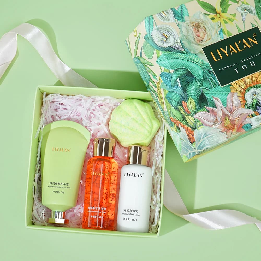 4 Piece Swim and Body Gift Set for Women, Spa Nutrient Kit for Home With Bathtub, Bathroom Bomb, Body Lotion, Hand Cream