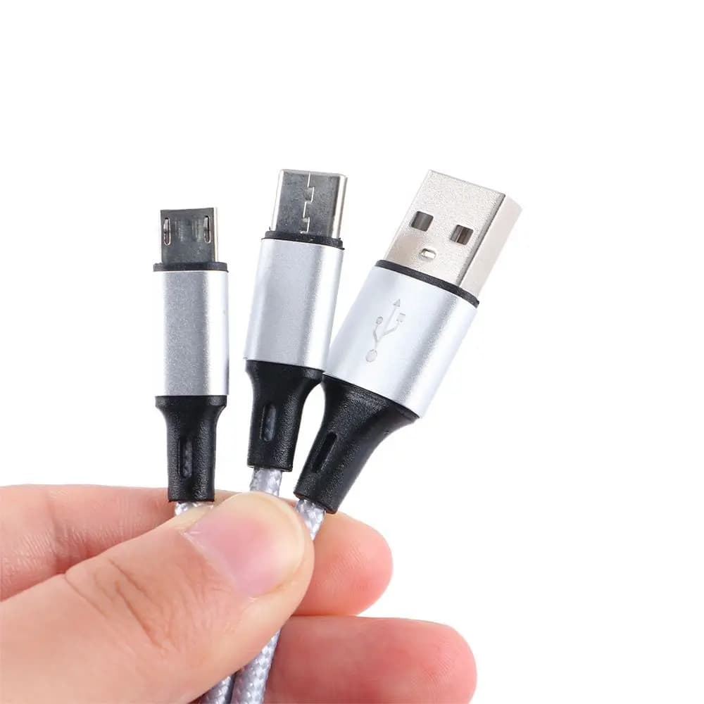 Cavi di tipo C intrecciati in nylon portatile da 1,25 m Cavo di ricarica Cavo di ricarica Cavo di ricarica rapido Cavo di ricarica per telefono splitter a Y