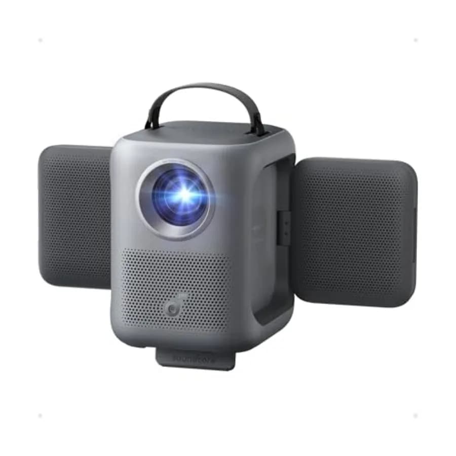 Proiettore Portatile con WiFi Bluetooth 1080P FHD 380 ANSI Lumen, Autofocus, Correzione Trapezoidale, Lente Interamente in Vetro, Altoparlante Integrato, Orientabile
