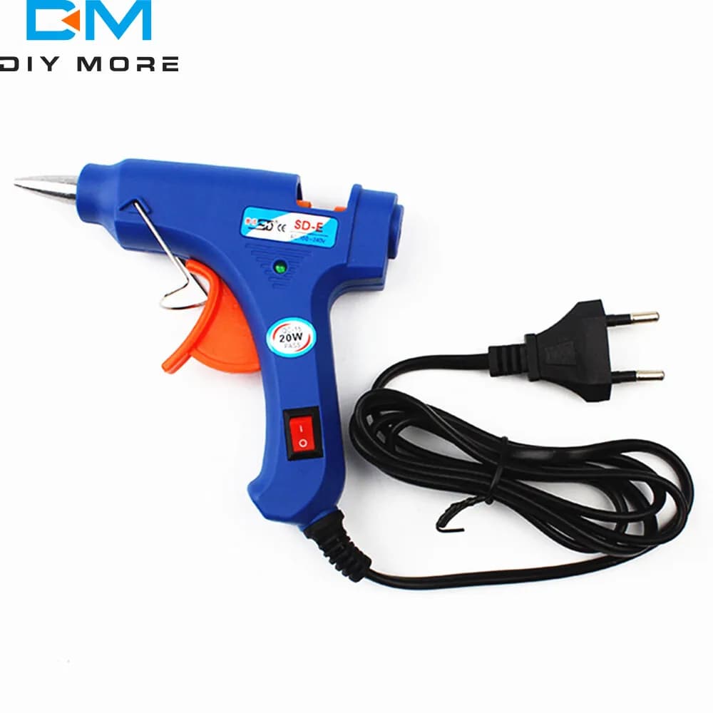 Riscaldatore ad alta temperatura da 20 W Strumento di riparazione pistola per colla a caldo Mini pistola termica Spina europea Uso Colla a caldo da 7 mm