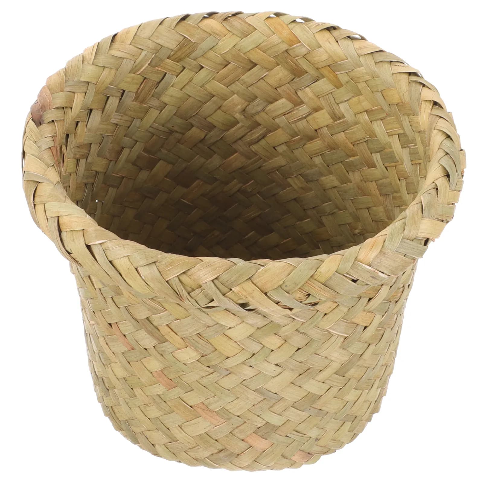 Woven Waste Basket Sea Grass Material Light Compact Sturdy Elegant Home Office Room Floor Trash Bucket Household Storage Decor