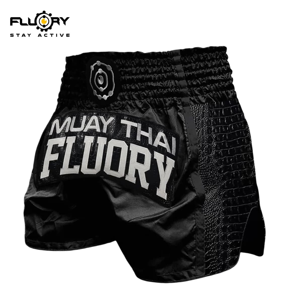 FLUORY Muay Thai Shorts Kid's Sanda Shorts, Kickboxing, Mixed Martial Arts, Adult Training Boxing Crocodile Skin Style MMA Short