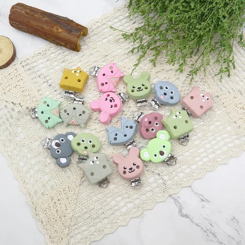 10 pz Silicone Ciuccio Catena Pinze FAI DA TE Dentizione Del Bambino Giocattoli Massaggiagengive Pinze Collana Bead Strumento Infermieri Regalo Tettarelle Da Biberon Catena Accessori