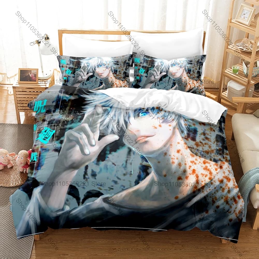 Cool Nanami Kento Blonde Suit Leopard Tie Cleaver Sunglasses Duvet Cover + 2 Pillowcases Dark Shonen Anime Bed Linen