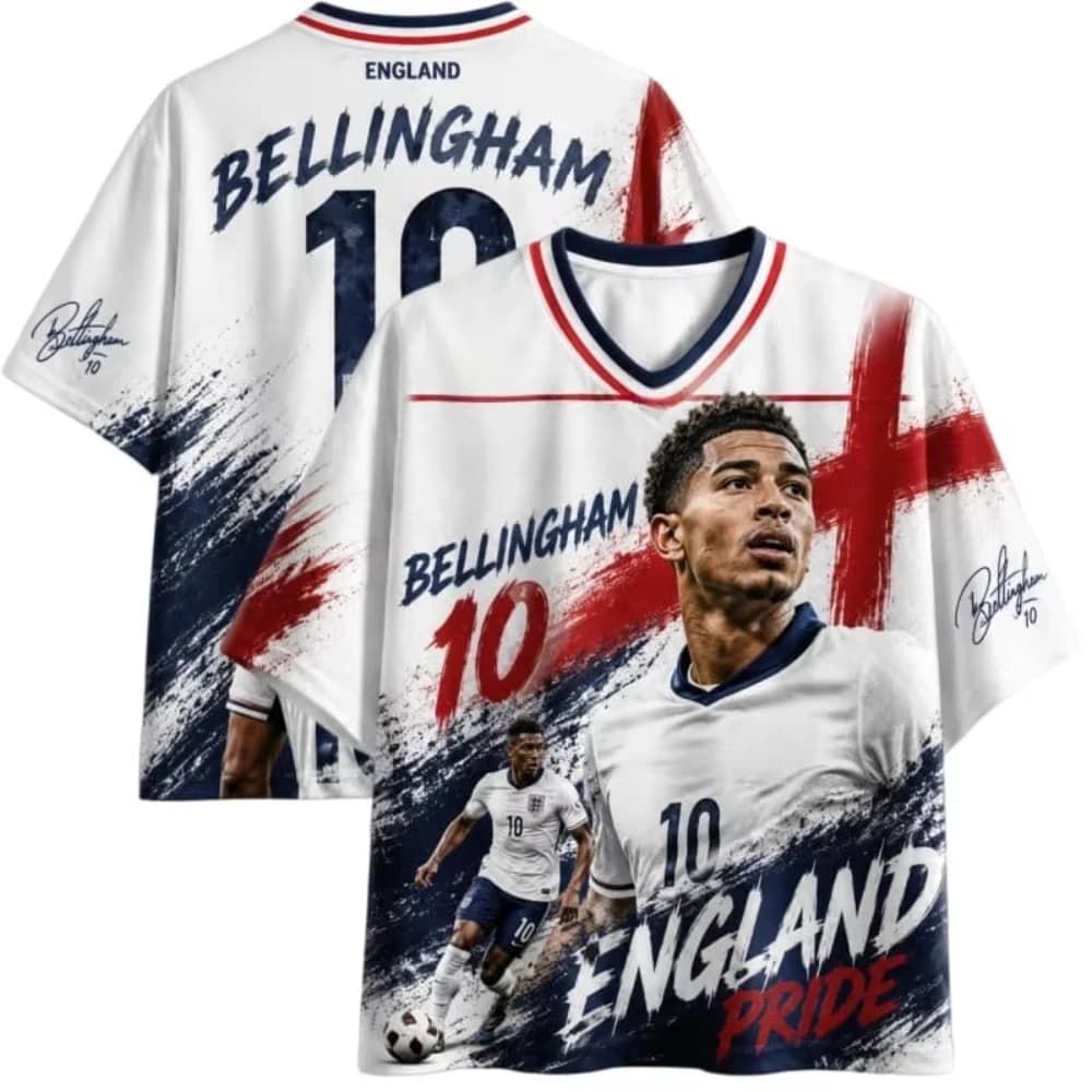 Summer England Jude Bellingham No. 10 Jersey T-shirt Tops Men's Casual Tee Shirt Breathable Men Women Short Sleeves T Shirt Top