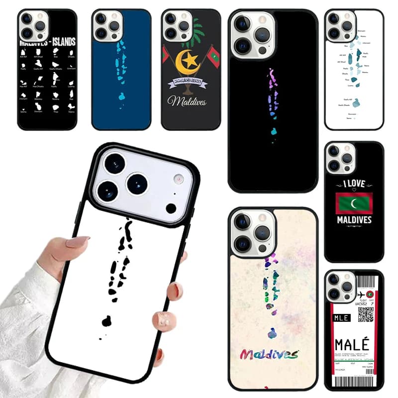 Maldives Map Phone Case For iPhone 17 16 15 14 13 12 11 Pro Max 17air Shockproof Cover Fundas