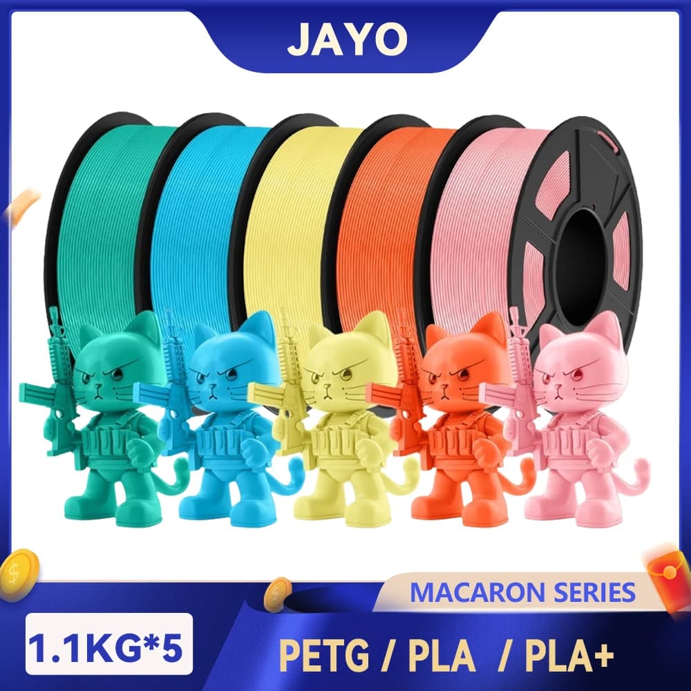 Filamento per stampante JAYO 3D PETG/PLA/PLA PLUS Serie Macaron e senza bolle Materiali di stampa 3D non tossici per stampante 3D e penna 3D