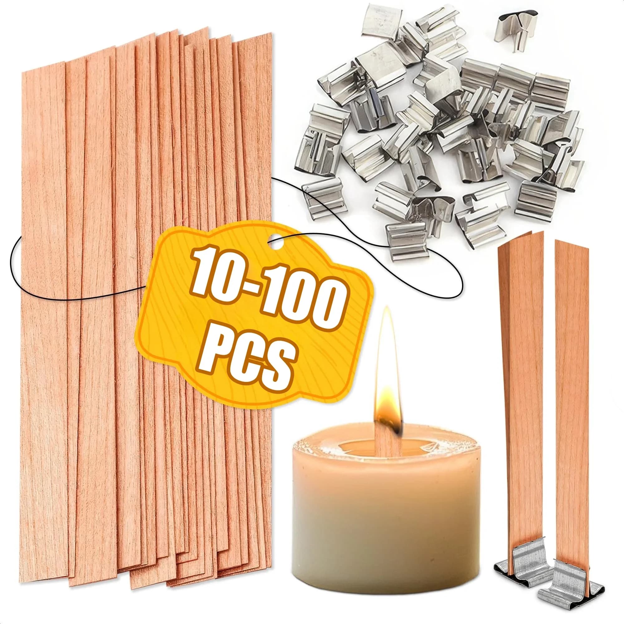 Handmade Soy Wax Candle Wooden Wick DIY Aromatherapy Candle Single Direction Wick Paraffin Wax Candle Crafting Guide