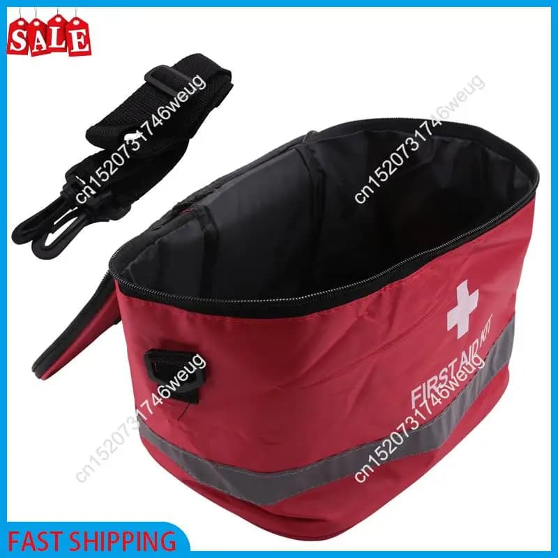 XFDZ-Kit di pronto soccorso per esterni Borsa da campeggio sportiva Pacchetto di sopravvivenza di emergenza per la casa Borsa a tracolla con simbolo della croce sorprendente in nylon rosso