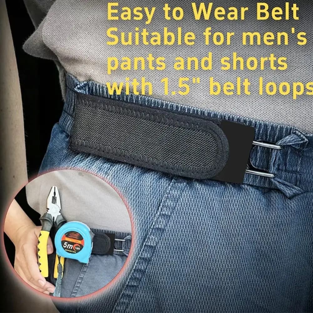 Invisible Elastic Belt Velcro Adjustable Buckleless Belt Hook Closure Waist Belt For Men‘s Gift Casual Belt Daily Wear