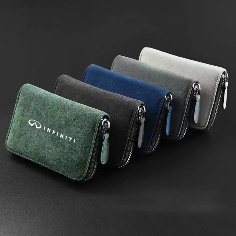 Horizontal zipper card holder suede protection bag For Infiniti FX35 Q50 Q30 ESQ QX50 QX60 QX70 EX JX35 G35 G37 EX3 Accessories