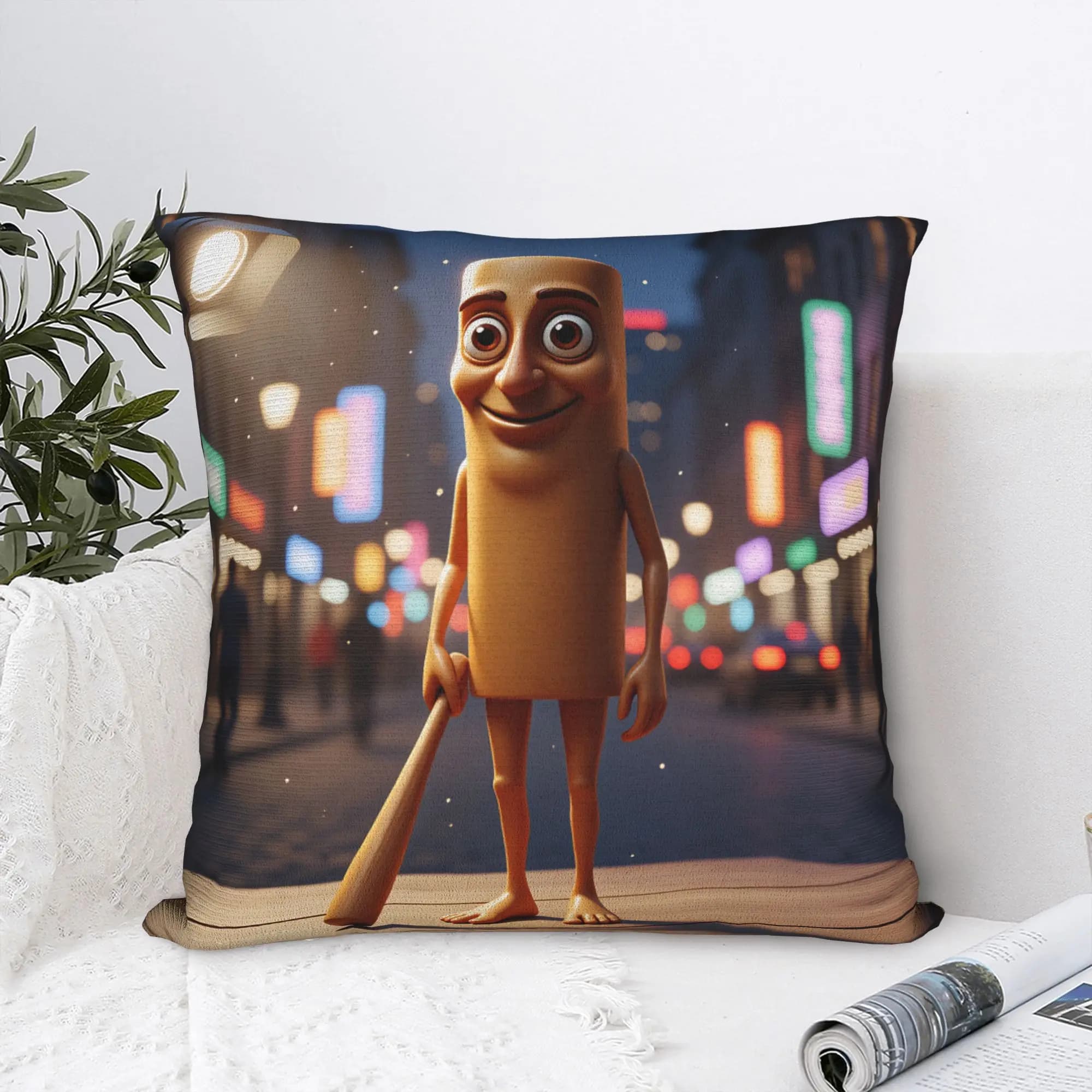 Tung Tung Sahur City Neon Pillow Case - Federa morbida alla moda per divano e decorazioni per la casa