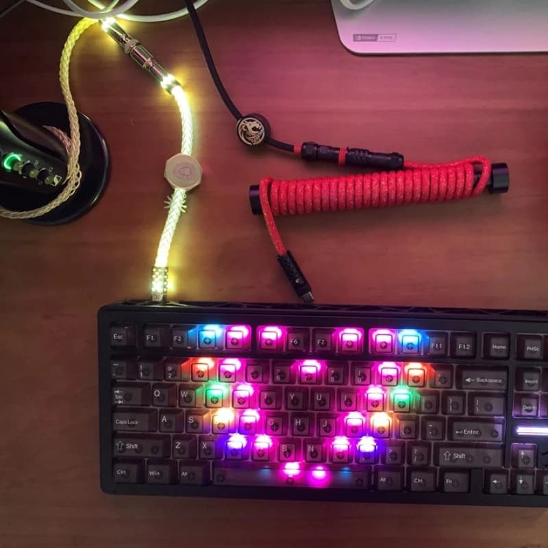 Cavo per Tastiera a Tema Il Re Leone 8k, in Rame Monocristallino, Luci Magnetiche Controllabili per Esports Hub/HM Hub/15cm/1.3m USB-C