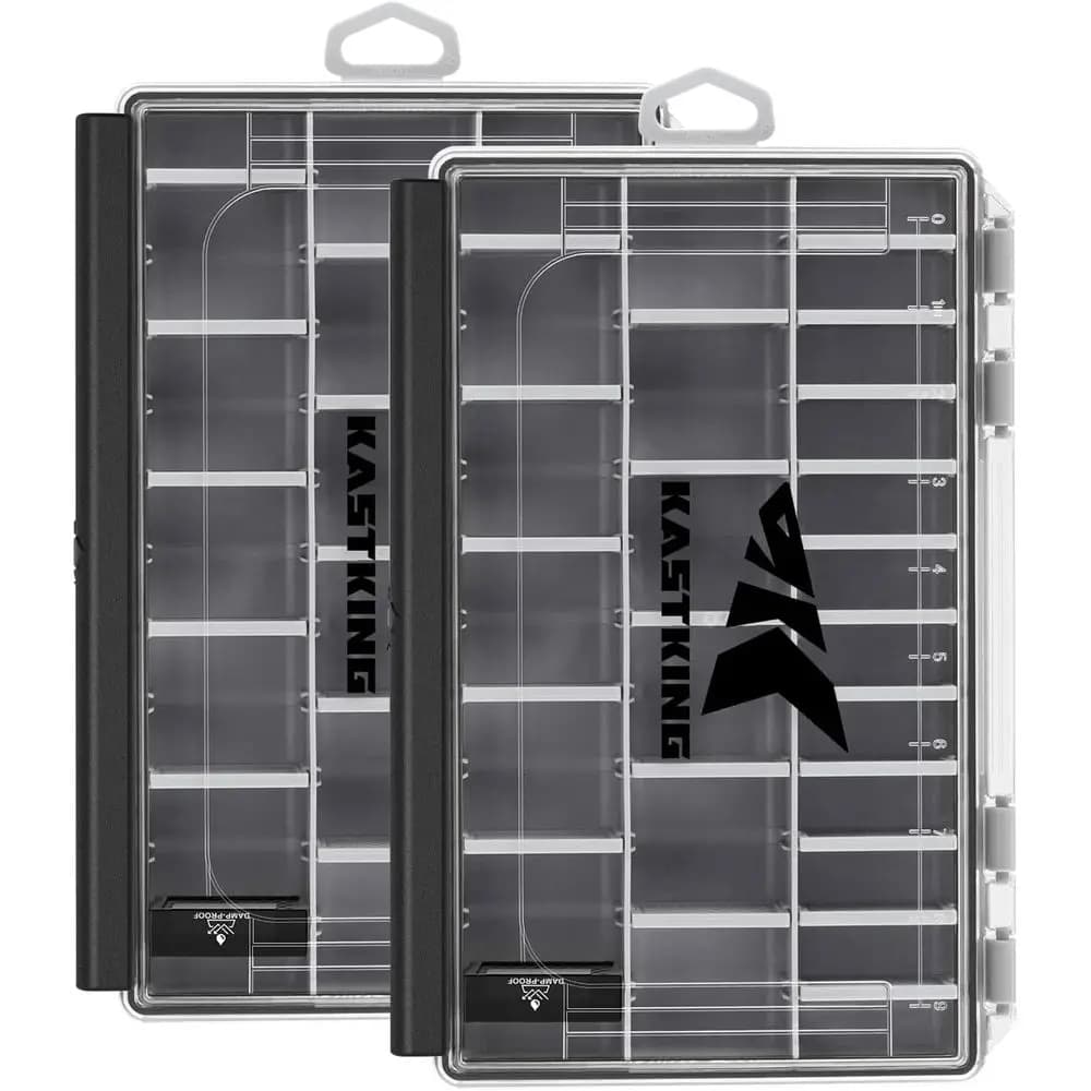 Waterproof HyperSeal Tool Box, 3600 and 3700 models, fishing gear organizer with removable dividers, bait box and seals.
