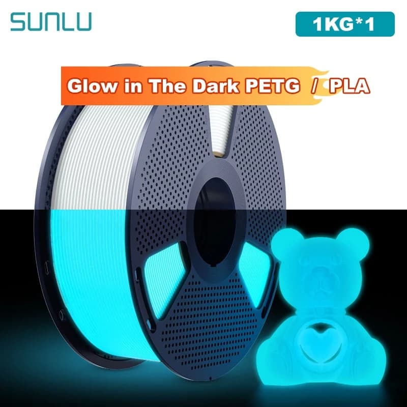 SUNLU 1KG PETG/PLA Filament that lights in the dark Bright Filament ordered wrapped 1,75 mm +/- 0.02 mm 1 kg Filament suitable for most FDM 3D fingerprints