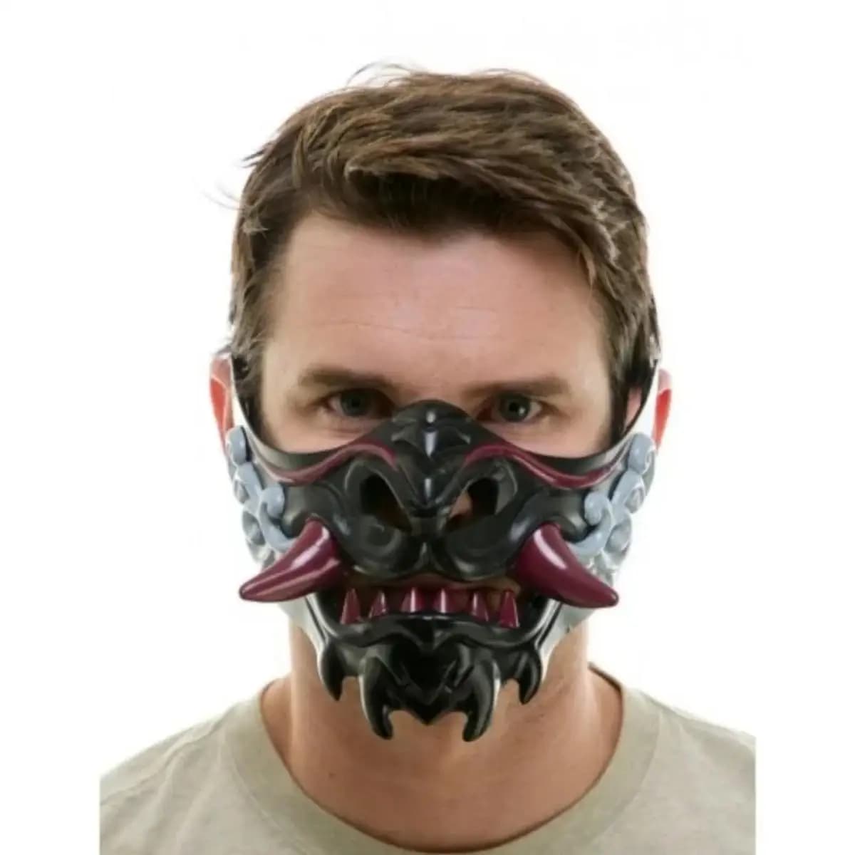 Half face Japanese mask Halloween devil evil party mask toy demon samurai mask accessories to wear for parties in mask