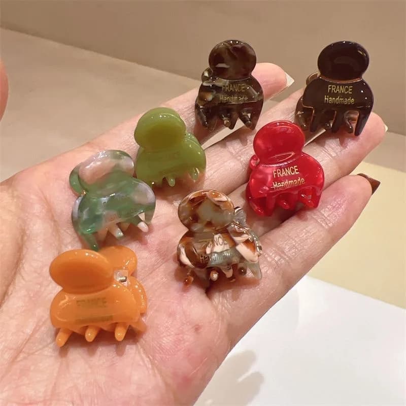 2 pz/set Mini 2 cm Acetato Piccolo Artiglio Dei Capelli Perni Laterali Granchi Dei Capelli di Acetato per le Ragazze Carino Tornante Pinze Accessori Per Capelli Delle Donne