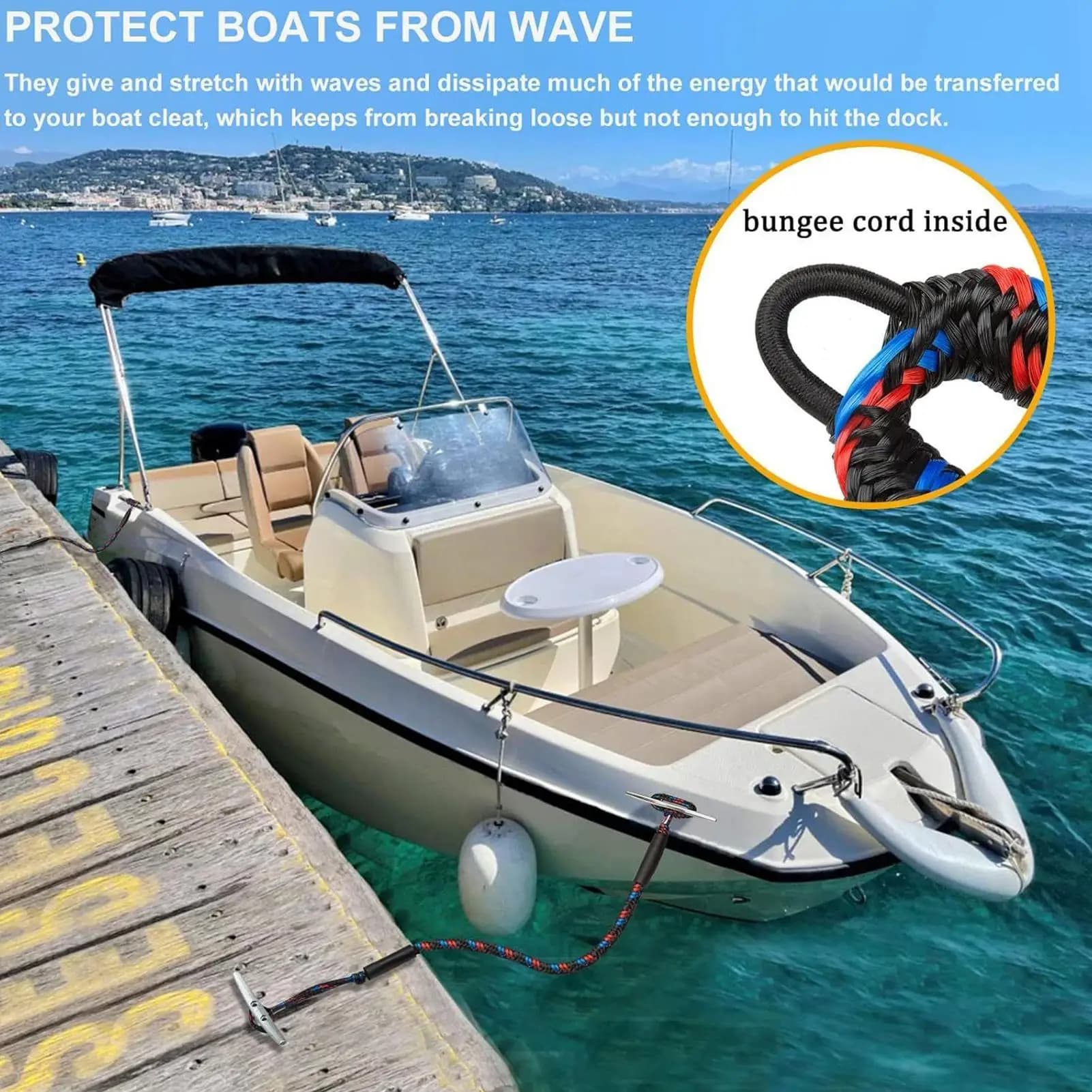 Boat Tie Downs For Dock Tie Downs Boat Ropes For Docking Marine Security Kayak Anchoring Products For Pontoon Rafting Watercraft