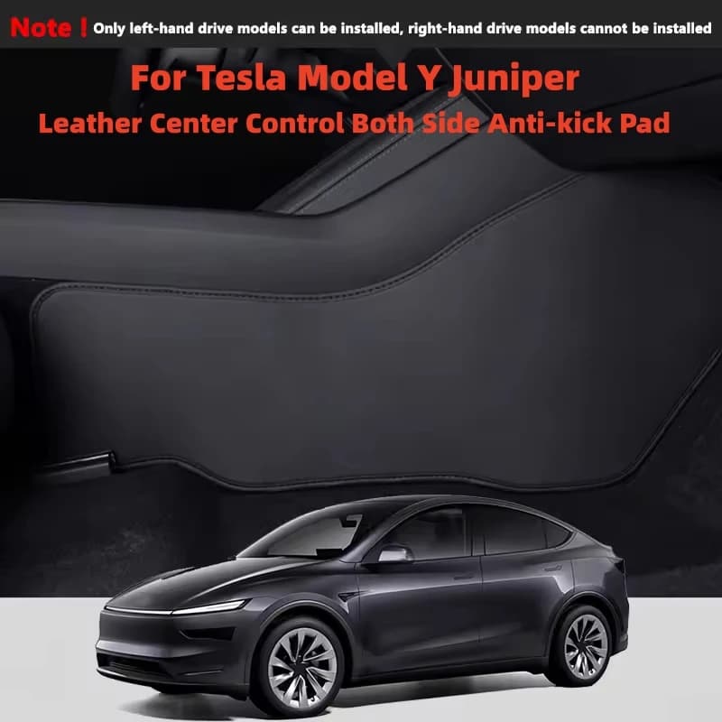 For Tesla Model Y Juniper (LHD) Center Control Side Anti-Kick Pad Leather Floor Mats Anti-Dirty Protective Cover Car Accessories