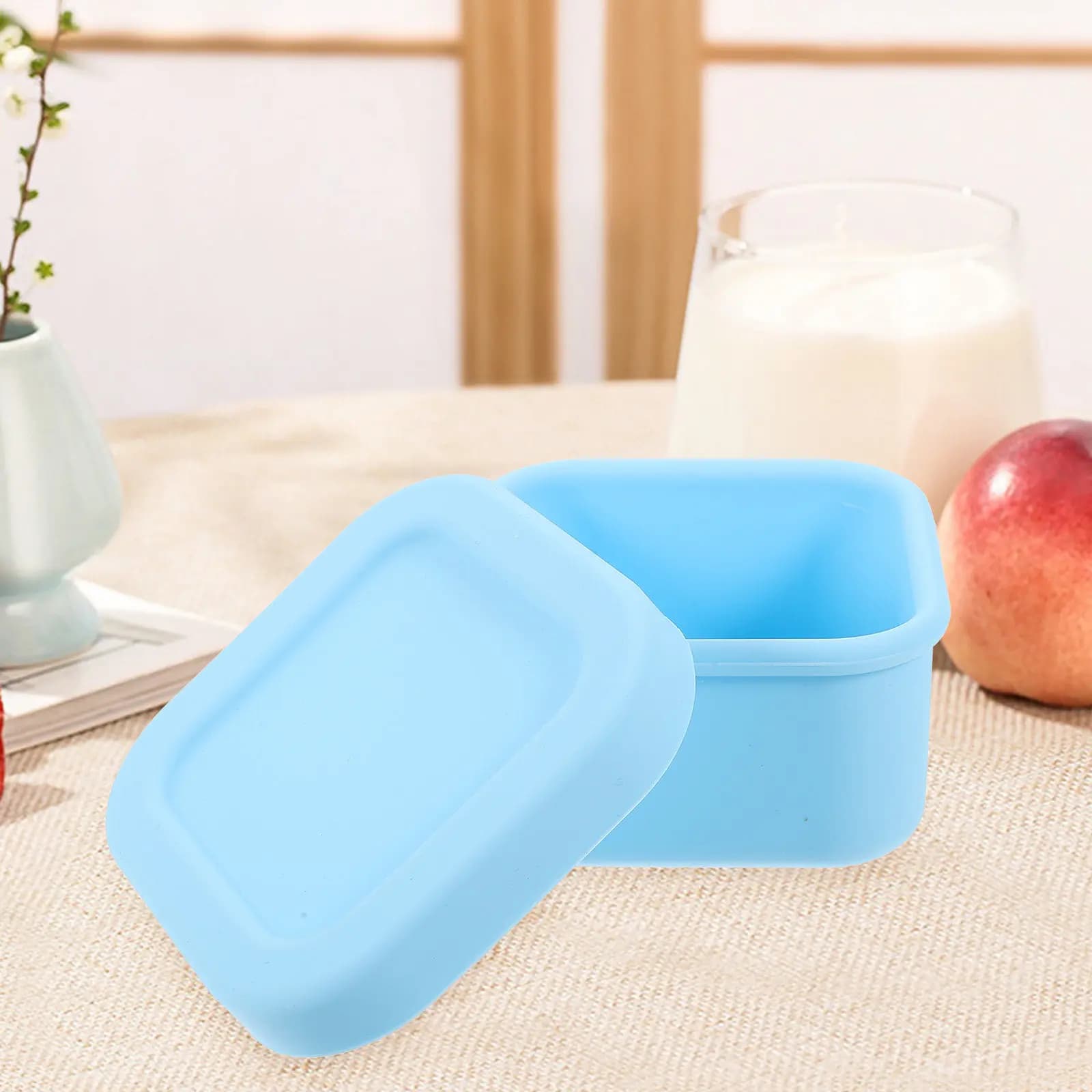 Silicone Food Box Bento Lunch Container with Airtight Lid for Baby Puree Storage Microwave Freezer Dishwasher Safe Portable