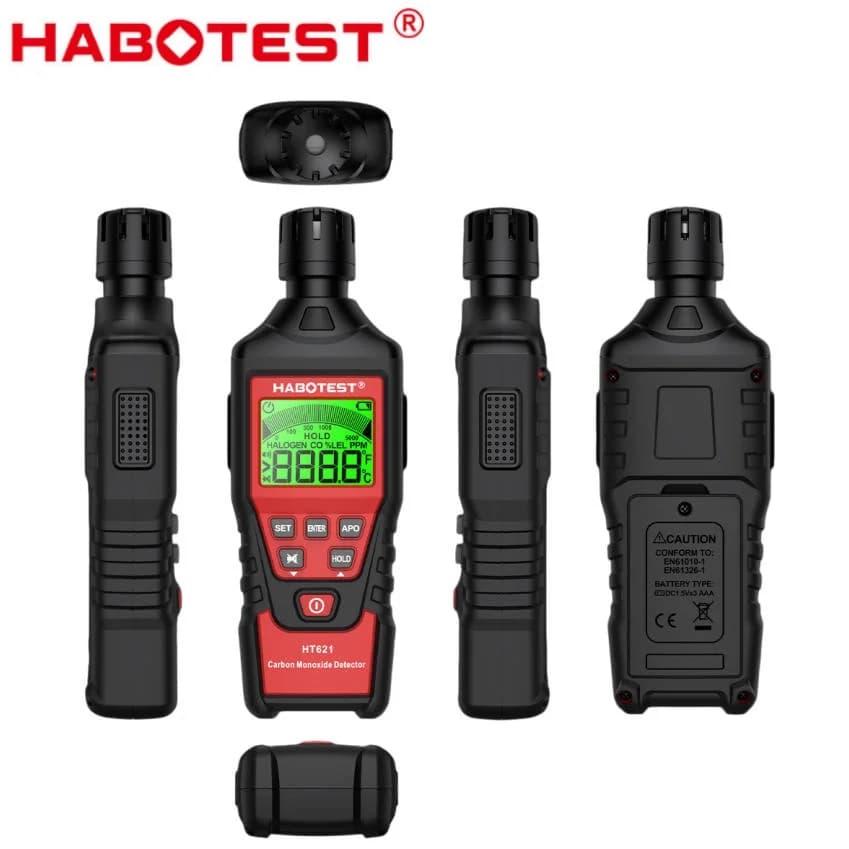 HABOTEST HT621 High Precision CO Detector 1ppm Resolution Fast Response Carbon Monoxide Gas Alarm Home Toxic Gas Safety Warning