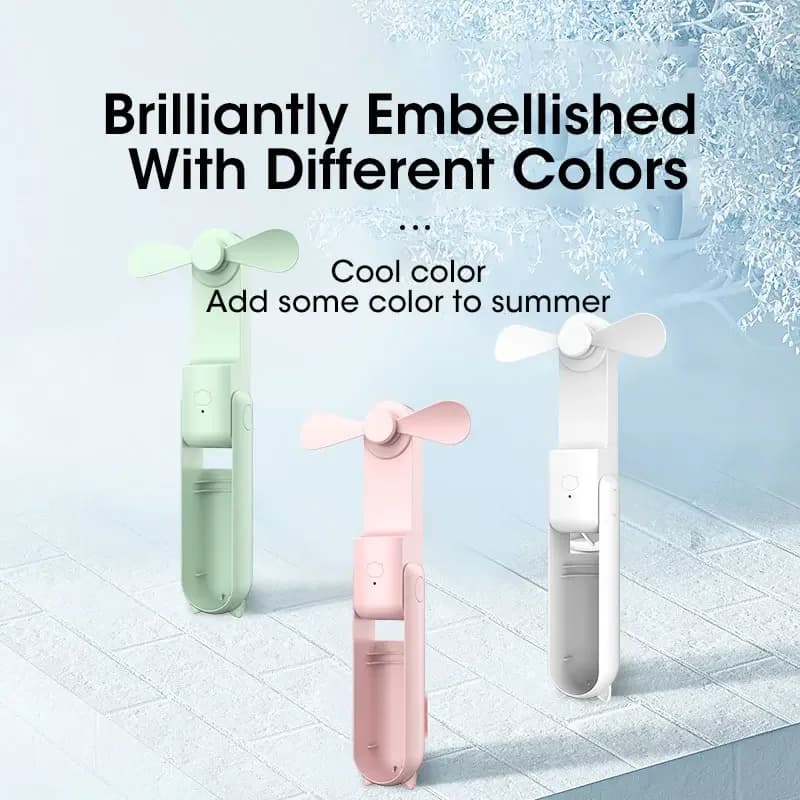 Wholesale Mini Portable Fan, USB Rechargeable, 3 Adjustable Speed, Foldable, Ideal for Women, Travel, External Use