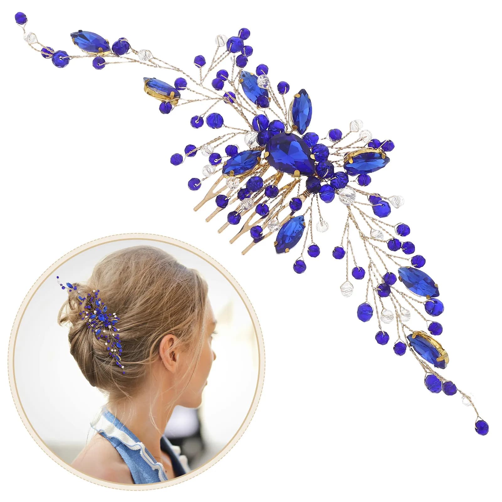 Pettine per capelli nuziale in cristallo, accessorio decorativo elegante e raffinato per matrimoni, balli, feste, addio al nubilato e cerimonie