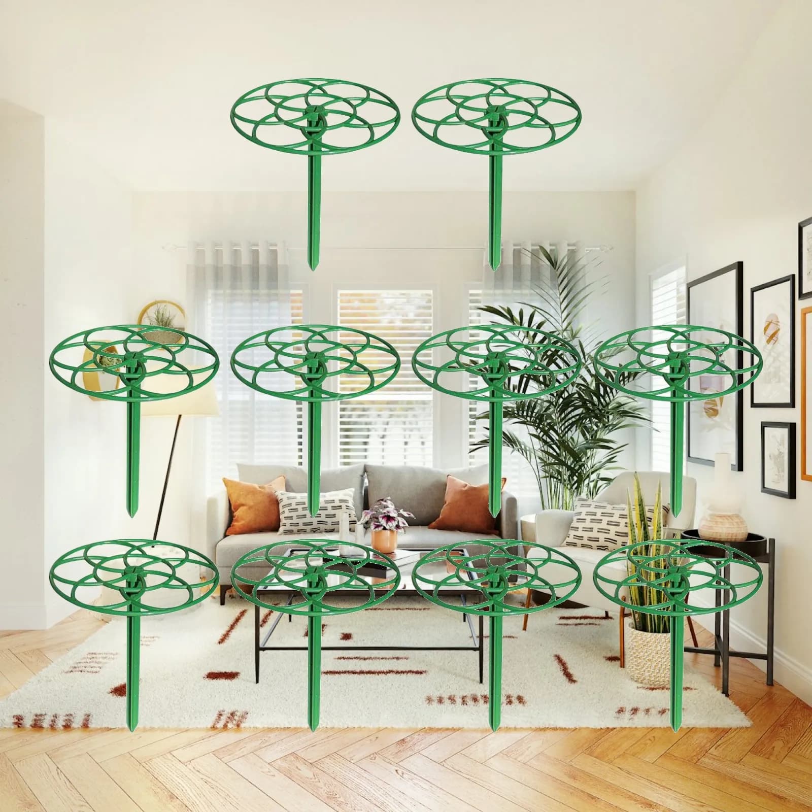 Flower Pot Display Organizer Removable Plastic Plant Racks Trellis Parts Support Stakes for Home Office Garden Decoration