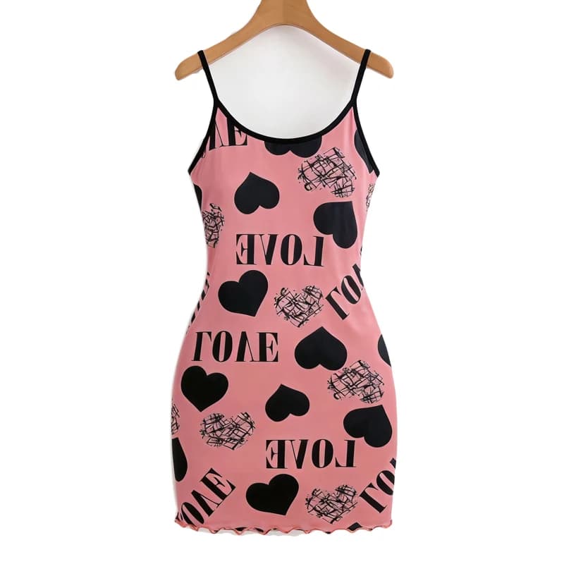 Women Summer Sexy Backless Halter Dress Simulation Nightgown Love Pajamas Short Dress Home Clothing Ladies Europe and America