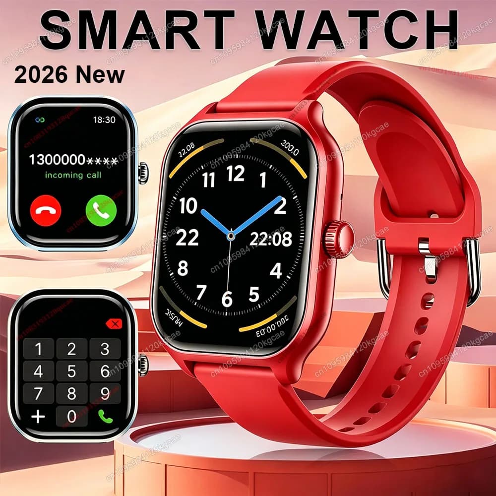 New Smartwatch 2026 with Bluetooth Calls, Message notifications, Health Monitoring, GPS, Sports Tracker, Gift for Men and Women Hw12