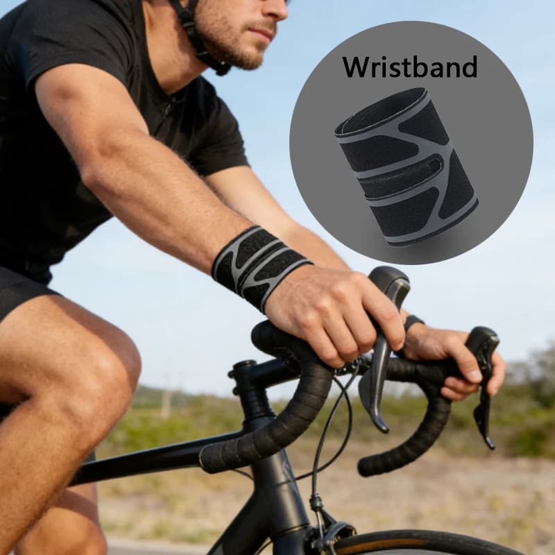Supporto per Polso Traspirante con Fascia Stabilizzatrice, Fascia Compressiva per Alleviare il Dolore, Ideale per Ciclismo