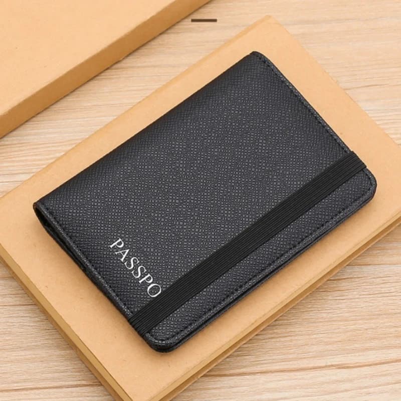 Organizer per Passaporto da Viaggio in PVC - Porta Documenti Multi-Scomparto con Chiusura Elastica per Uomo e Donna