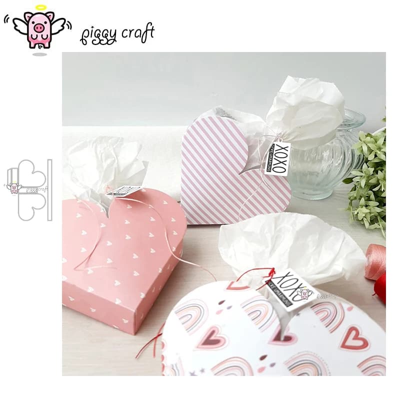 Piggy Craft metal cutting dies cut die mold 3D Folding Love Handle Box Scrapbook paper craft knife mould blade punch stencils