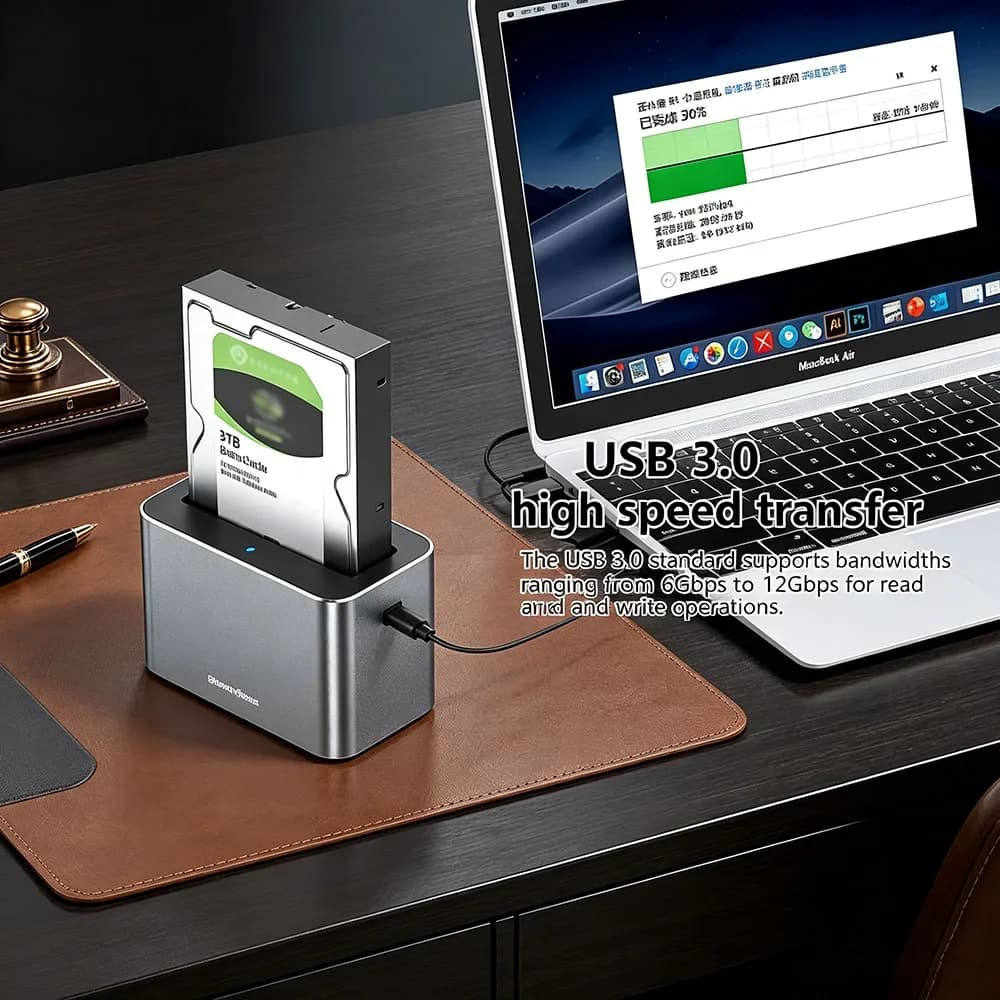 Enclosure Premium per HDD SAS SATA da 2.5 e 3.5 Pollici, Docking Station Esterna USB 3.0 per Hard Disk