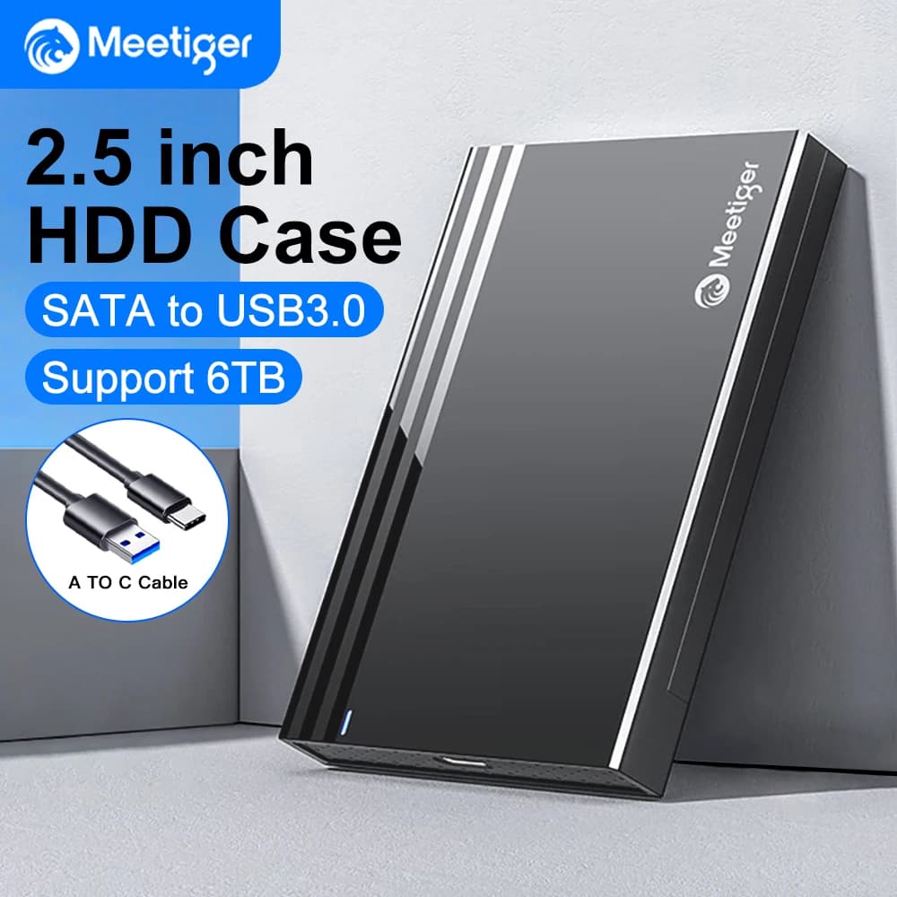 Meetiger Box esterno per HDD da 2,5 pollici 5Gbps / 6Gbps, Adattatore Type-C da SATA a USB 3.0 per accessori PC