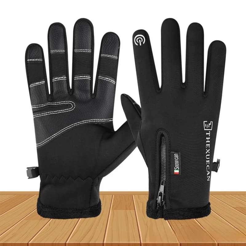Guanti da moto invernali da uomo Guanti da ciclismo Foderati in pile termico Touch screen impermeabile Guanti termici mtb antiscivolo per esterni