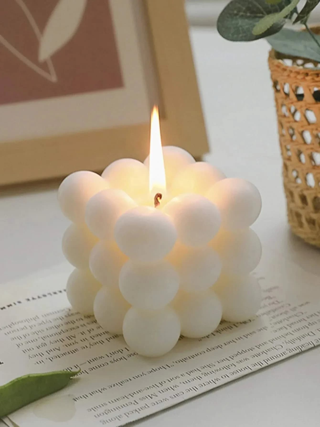 Cube & Ball Shaped Soy Scented Candle Handmade Luxury Wedding Favor Home Table Decor Ornament