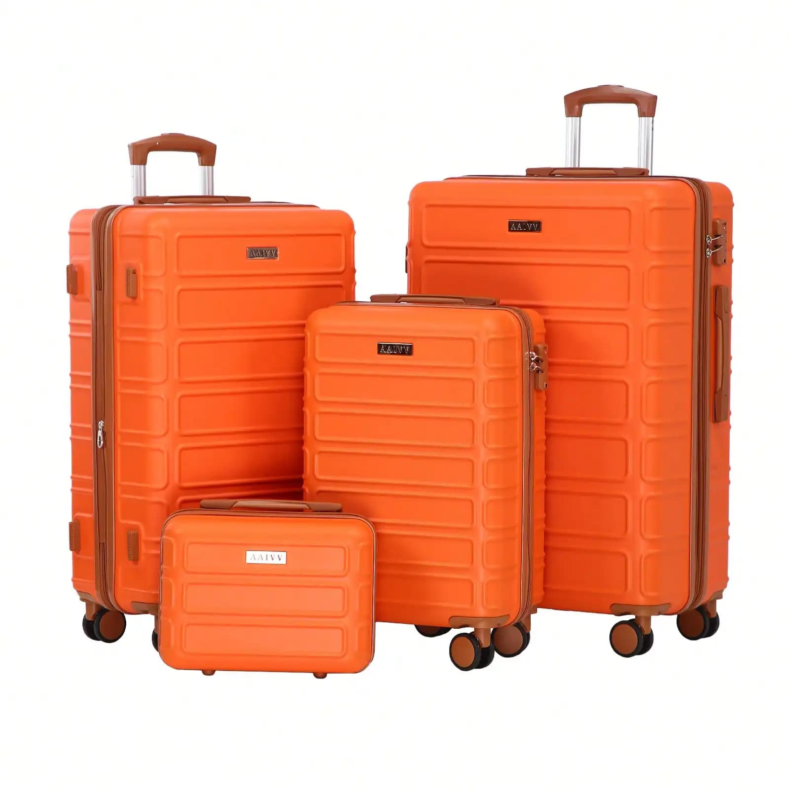 4-In-1 Expandable ABS Luggage Set, 13/20/26/28 Inch Hard Shell Suitcases With Dual Spinner Wheels & TSA Lock, Sturdy Travel Bags For All Travel Needs