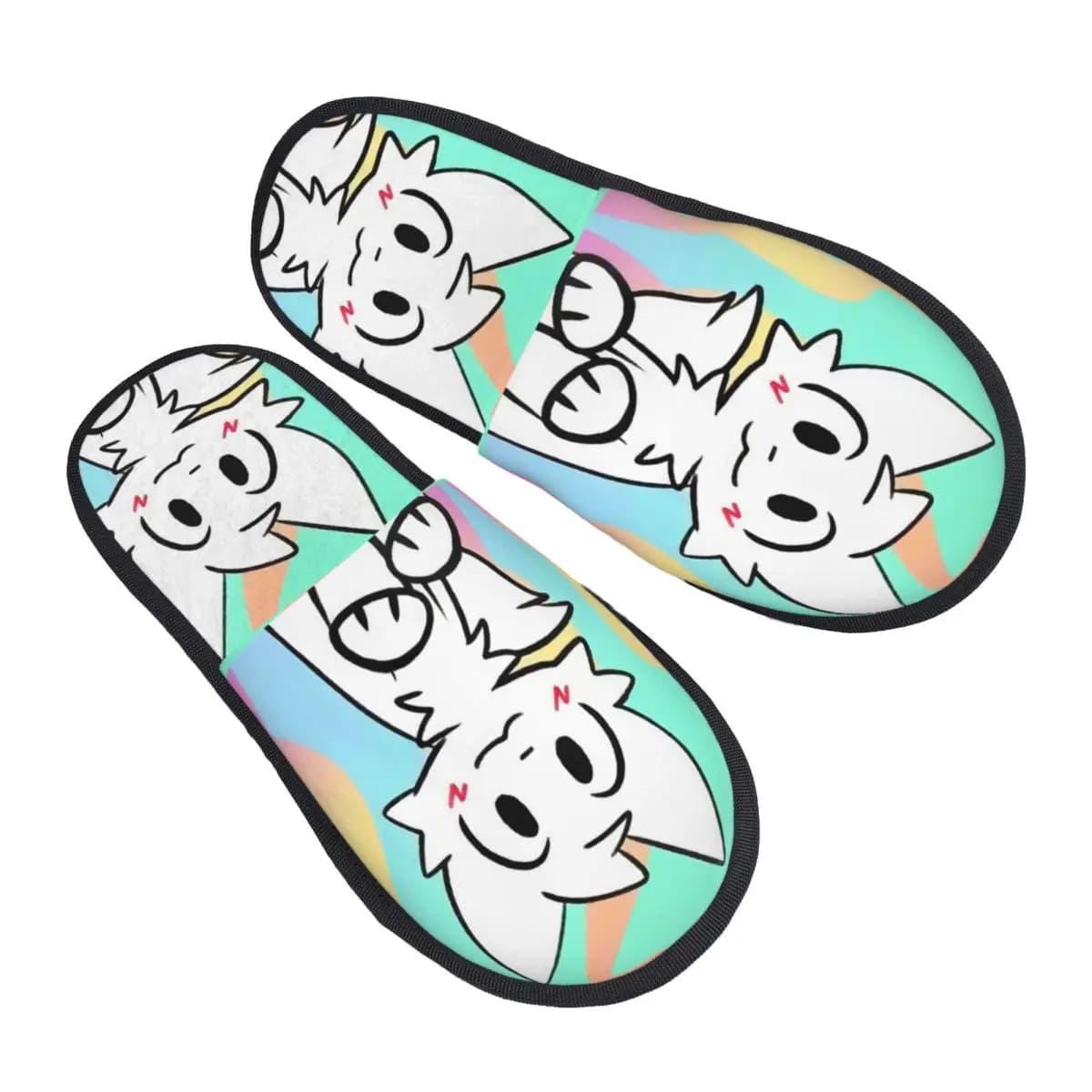 Boykisser Silly Cat Winter Slippers Living room Furry and cozy Fur Slippers for the house Non-slip slides